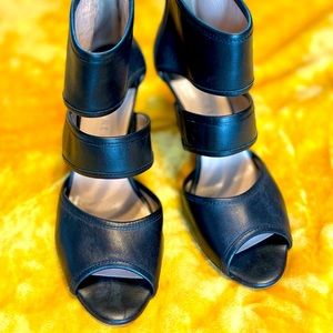 Furla designer black, Italian leather heels.